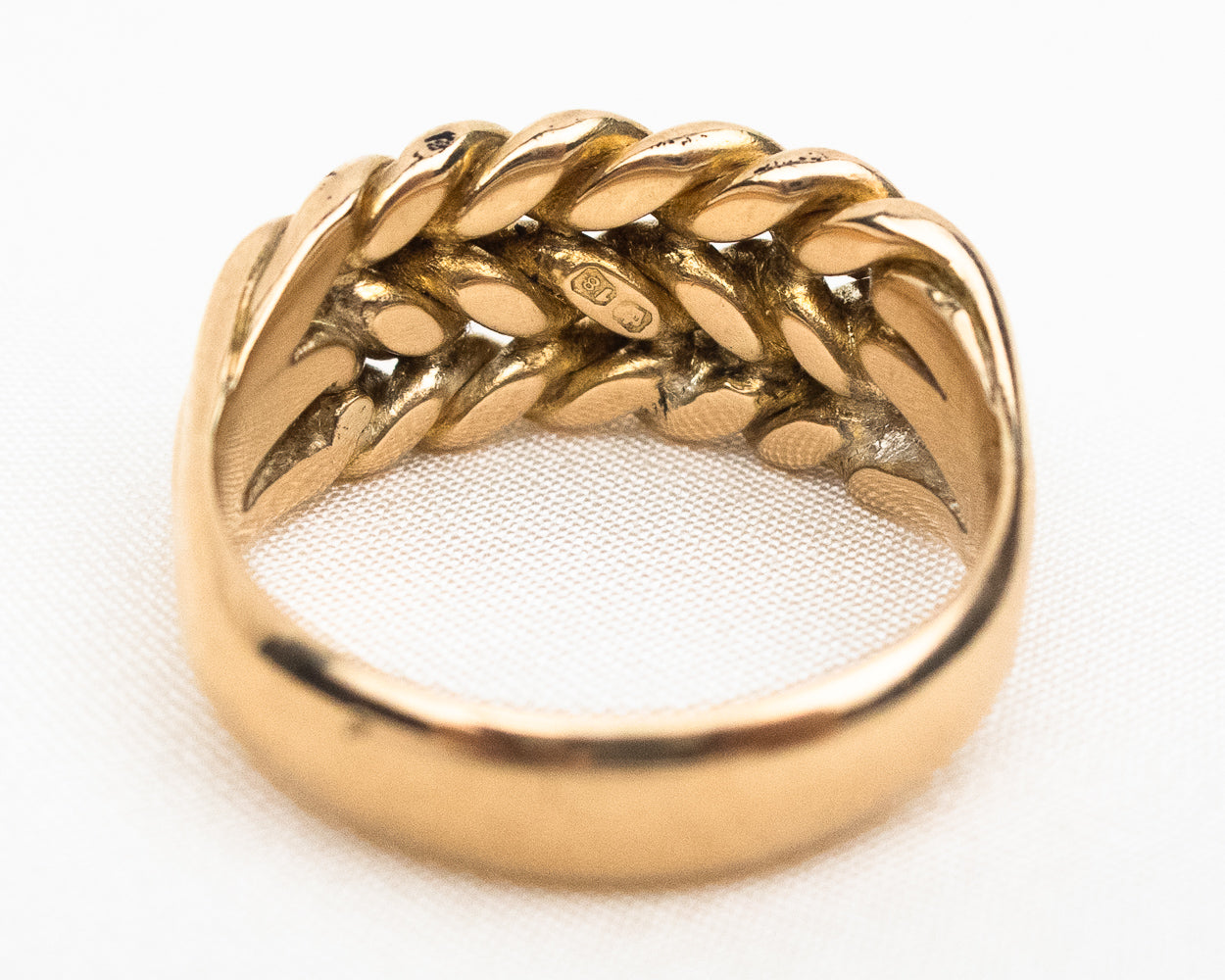 A24830 VICTORIAN GOLD BRAIDED MENS RING